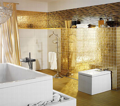 interview vooroordeel dat is alles Gouden badkamer tegels - Badkamers voorbeelden