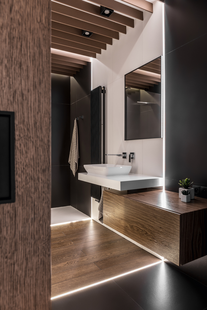 Moderne luxe badkamer van 6,3m2 door Metaforma